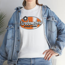 Load image into Gallery viewer, Orange Speed Shop surf logo on front  Heavy Cotton Tee
