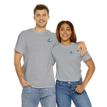 Load image into Gallery viewer, Blue garage surf large logo on back  Heavy Cotton Tee
