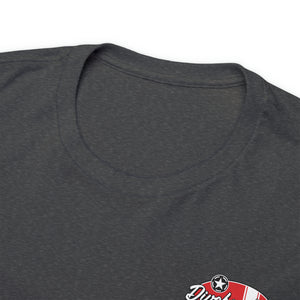 Red garage surf large logo on back  Heavy Cotton Tee