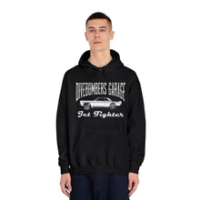 Load image into Gallery viewer, Jet Fighter hoodie large logo on front
