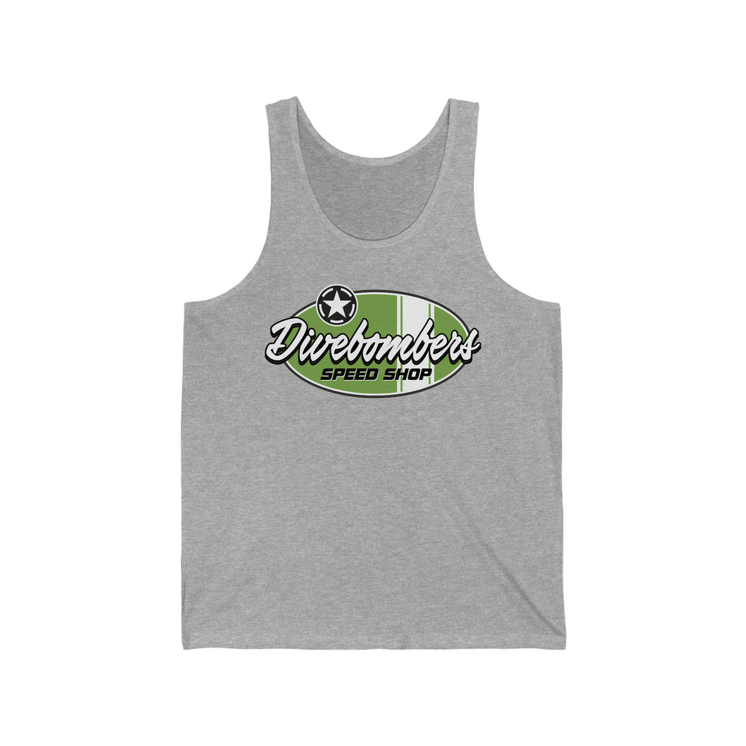 Green speed shop surf logo Jersey Tank