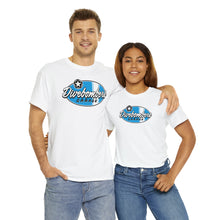 Load image into Gallery viewer, Blue Garage shop surf logo on front  Heavy Cotton Tee
