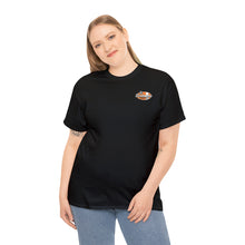 Load image into Gallery viewer, Orange speed shop surf large logo on back  Heavy Cotton Tee
