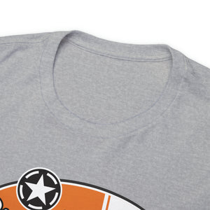 Orange Speed Shop surf logo on front  Heavy Cotton Tee