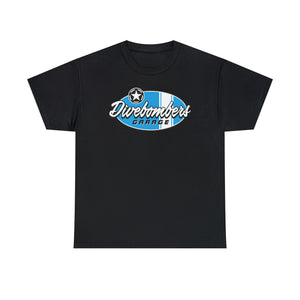 Blue Garage shop surf logo on front  Heavy Cotton Tee