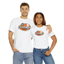 Load image into Gallery viewer, Orange Speed Shop surf logo on front  Heavy Cotton Tee
