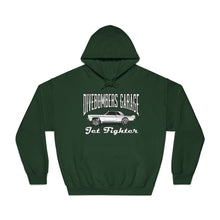 Load image into Gallery viewer, Jet Fighter hoodie large logo on front

