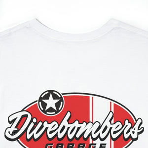 Red garage surf large logo on back  Heavy Cotton Tee