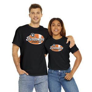 Orange Speed Shop surf logo on front  Heavy Cotton Tee