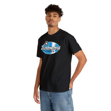 Load image into Gallery viewer, Blue Garage shop surf logo on front  Heavy Cotton Tee
