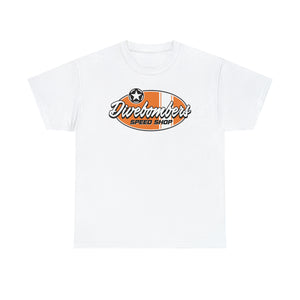 Orange Speed Shop surf logo on front  Heavy Cotton Tee