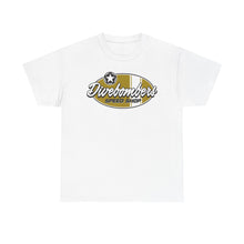Load image into Gallery viewer, Gold speed shop surf logo on front Heavy Cotton Tee
