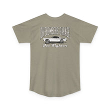 Load image into Gallery viewer, jet fighter large logo on back tall shirt
