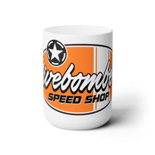 Load image into Gallery viewer, Orange speed shop surf logo Ceramic Mug 15oz
